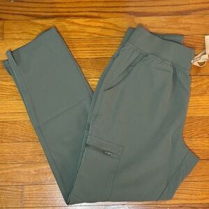 Figs High Waisted Yola Skinny Scrub Pants - Moss